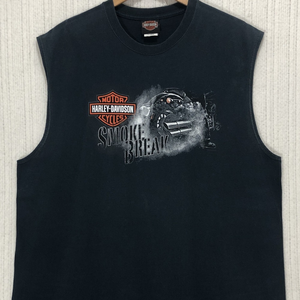 Harley Davidson Badlands South Dakota Smoke Break Sleeveless Graphic Tee XL